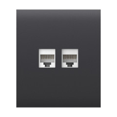 Фронтальна панель Ajax CenterCover (LAN) graphite/графіт для інтернет-розетки Outlet (LAN)