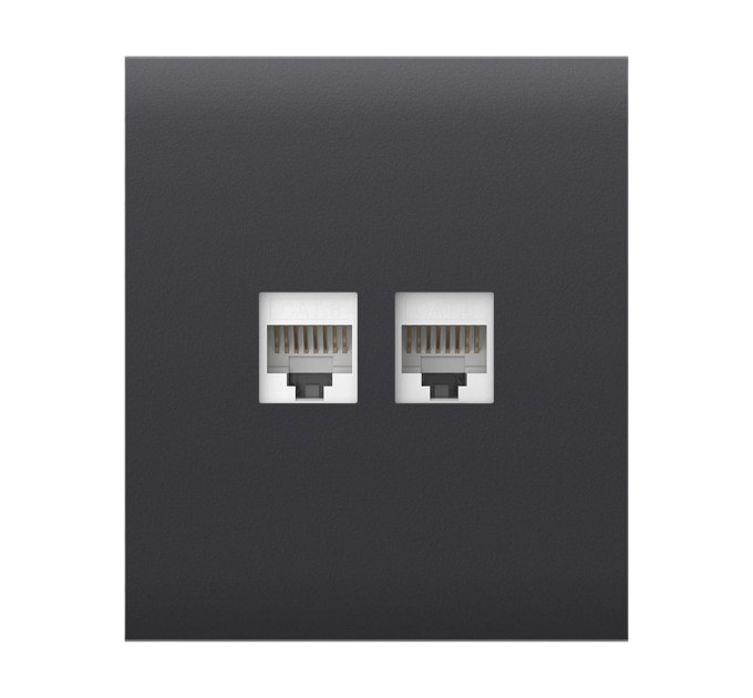 Фронтальна панель Ajax CenterCover (LAN) graphite/графіт для інтернет-розетки Outlet (LAN)