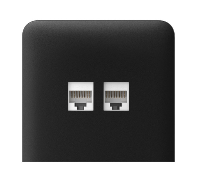 Фронтальная панель Ajax SideCover (LAN) vertical black/черная для интернет-розетки Outlet (LAN)