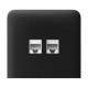 Фронтальная панель Ajax SideCover (LAN) vertical black/черная для интернет-розетки Outlet (LAN)