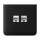 Фронтальная панель Ajax SideCover (LAN) vertical black/черная для интернет-розетки Outlet (LAN)