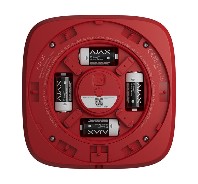 Бездротовий адресний пожежний оповіщувач звуковий Ajax EN54 FireProtect (Sounder) Jeweller Red