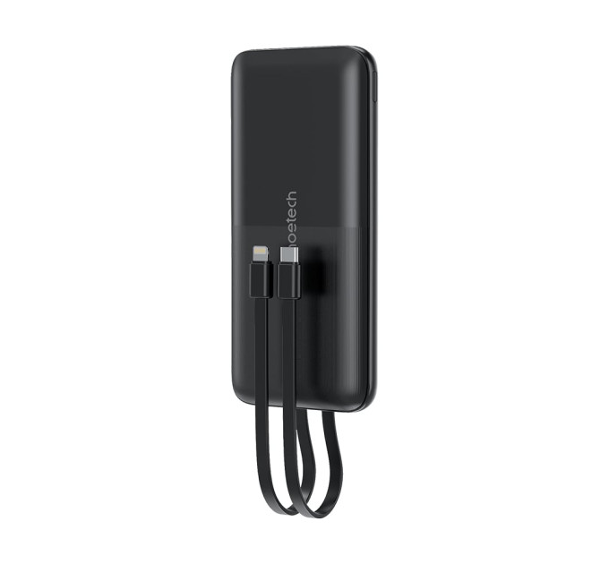Повербанк 10000mAh Choetech B654 Black 22.5W QC3.0 PD3.0 вбудовані кабелі Type-C та Lightning Повербанк 10000mAh Choetech B654 Black 22.5W QC3.0 PD3.0 вбудовані кабелі Type-C та Lightning