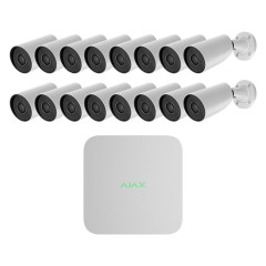 Комплект IP-відеонагляду на 16 камер Ajax IP-Video Kit 16x5Mp/2.8mm (BW): 16 циліндричних 5Mp відеокамер + 16-канальний 8Mp відеореєстратор