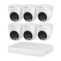 Комплект видеонаблюдения на 6 камер Dahua XVR-Video Kit 6x4Mp (T): 6 купольных 4Mp IP-видеокамер + 5Mp XVR-видеорегистратор 4+2 IP канала