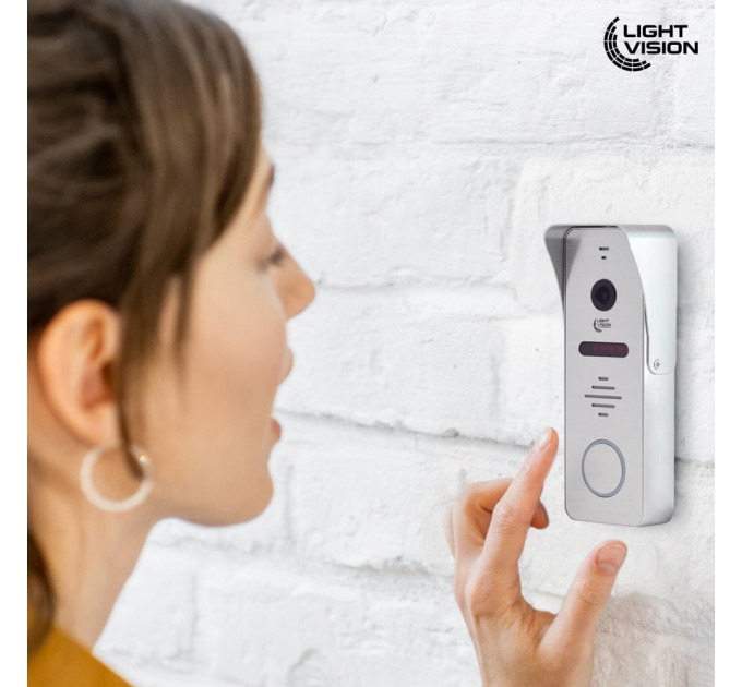 Комплект видеодомофона Light Vision: домофон 7" SINGAPORE (AI) FHD White и видеопанель RIO FHD Silver