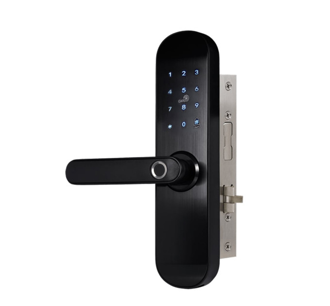 Замок биометрический автономный Trinix TRL-5103BTF Black Left с Bluetooth, считывателем отпечатков пальцев и карт Mifare