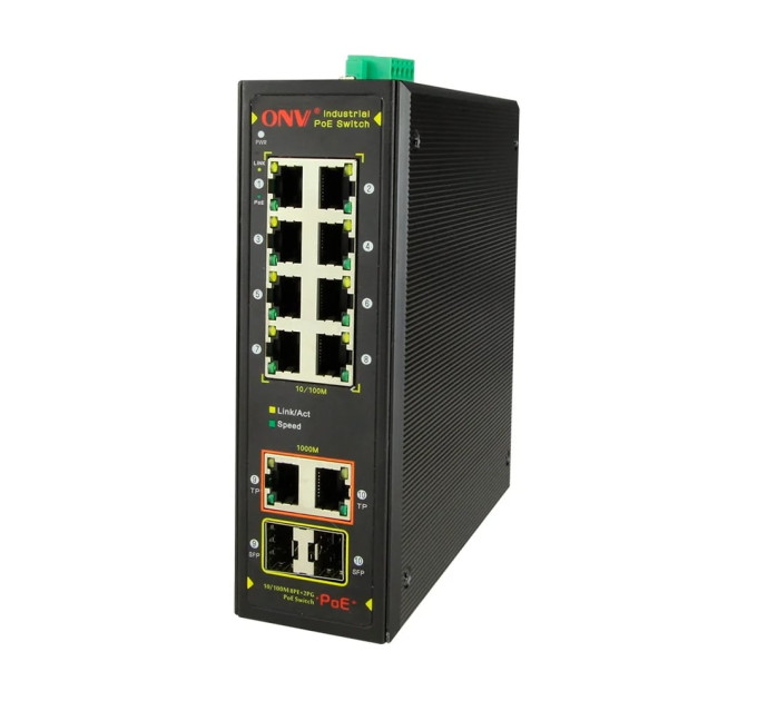 PoE-коммутатор 10-портовый ONV-IPS7108PF Combo ports