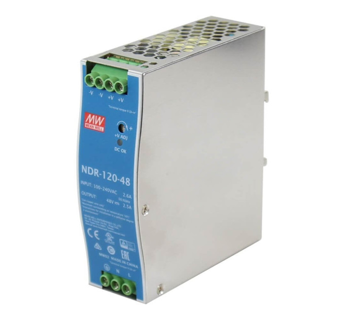 Блок питания NDR-120-48 Mean Well на DIN-рейке Блок питания NDR-120-48 Mean Well на DIN-рейке