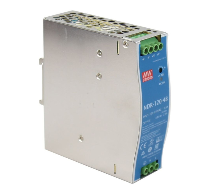 Блок питания NDR-120-48 Mean Well на DIN-рейке