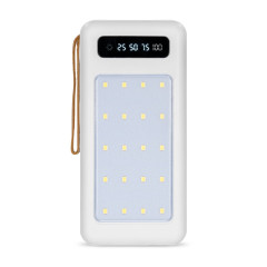 Повербанк 20000mAh Power Bank Kraft KPB-1120L White LED-фонарь