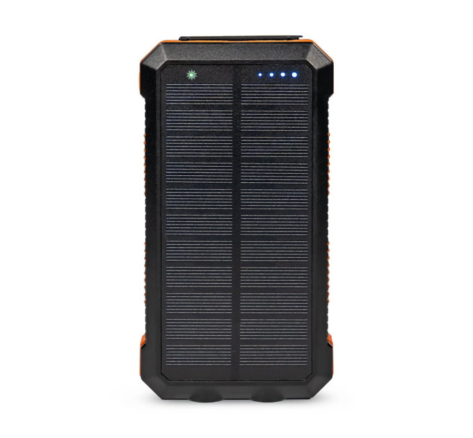 Повербанк з сонячною панеллю 20000mAh Power Bank Kraft KPB-U2230WFCSL Orange бездротова зарядка LED-ліхтар