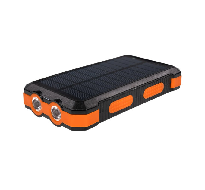 Повербанк з сонячною панеллю 20000mAh Power Bank Kraft KPB-U2230WFCSL Orange бездротова зарядка LED-ліхтар