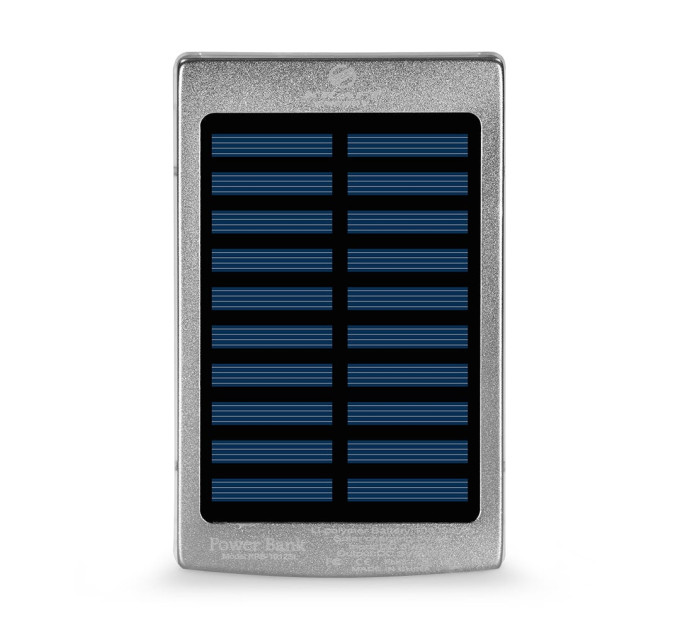 Повербанк с солнечной панелью 10000mAh Power Bank Kraft KPB-1012SL Silver LED-фонарь Повербанк с солнечной панелью 10000mAh Power Bank Kraft KPB-1012SL Silver LED-фонарь