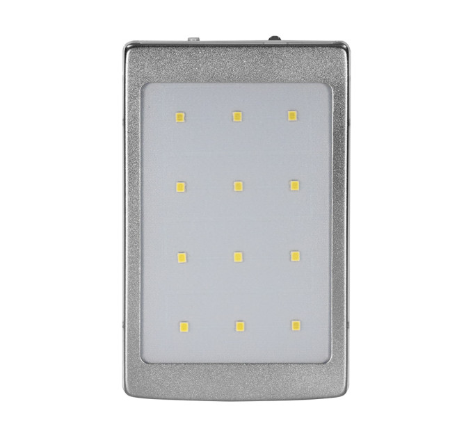 Повербанк с солнечной панелью 10000mAh Power Bank Kraft KPB-1012SL Silver LED-фонарь