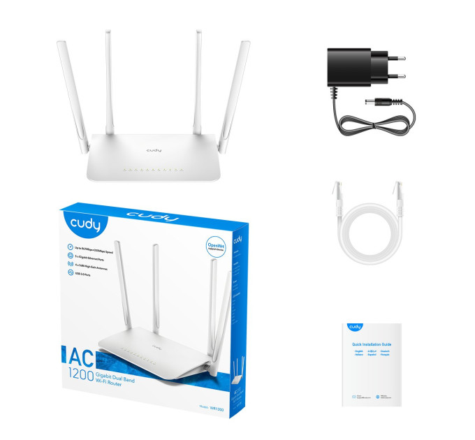 WiFi 5 Mesh-маршрутизатор Cudy WR1300 двухдиапазонный гигабитный AC1200