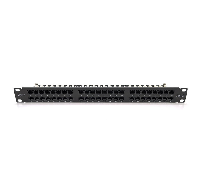 Патч-панель Ritar 48 портов UTP DUAL кат 6 19" 1U неэкранированная черная Q10 Патч-панель Ritar 48 портов UTP DUAL кат 6 19" 1U неэкранированная черная Q10