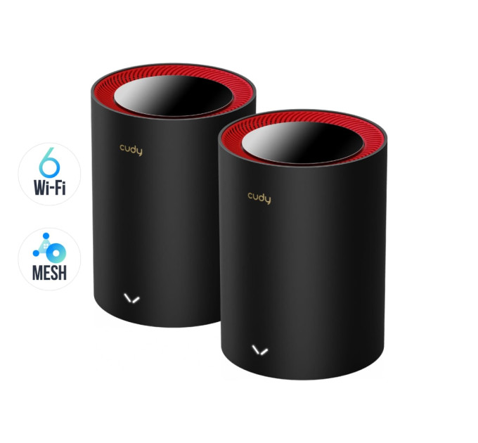 Маршрутизатор WiFi Mesh-система WiFi 6 2.5G Cudy M3000 Black (2-Pack) 2 штуки дводіапазонні AX3000 Маршрутизатор WiFi Mesh-система WiFi 6 2.5G Cudy M3000 Black (2-Pack) 2 штуки дводіапазонні AX3000