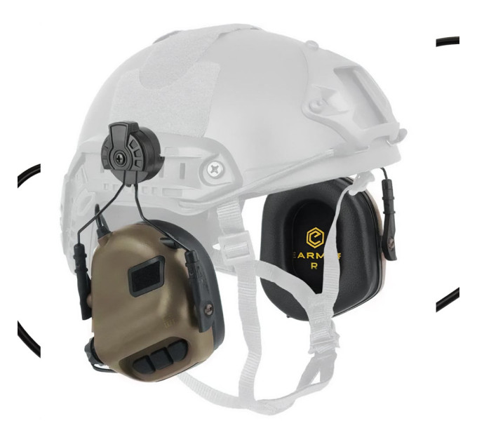 Активные защитные наушники Earmor M31H MARK3 ARC (CB) Coyote Brown с креплением на шлем