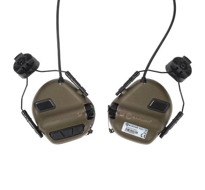 Активные защитные наушники Earmor M31H MARK3 ARC (CB) Coyote Brown с креплением на шлем