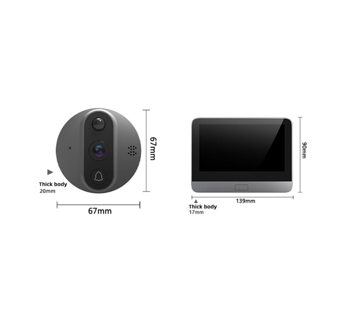 Комплект відеодзвінка з домофоном з WiFi Light Vision VLC-300IVP(Tuya)