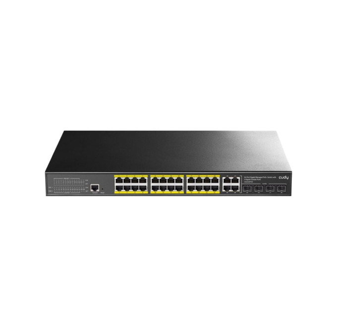 PoE-комутатор 29-портовий керований L2 Cudy GS2028PS4-300W гігабітний з 24 портами PoE, 300W