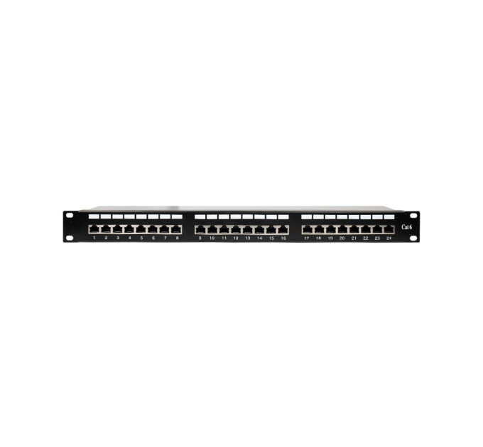 Патч-панель 24 порти NVC-PN-12/24 CAT5/CAT6 19" 1U екранована
