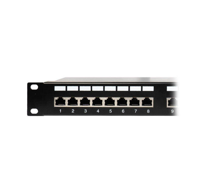 Патч-панель 24 порти NVC-PN-12/24 CAT5/CAT6 19" 1U екранована