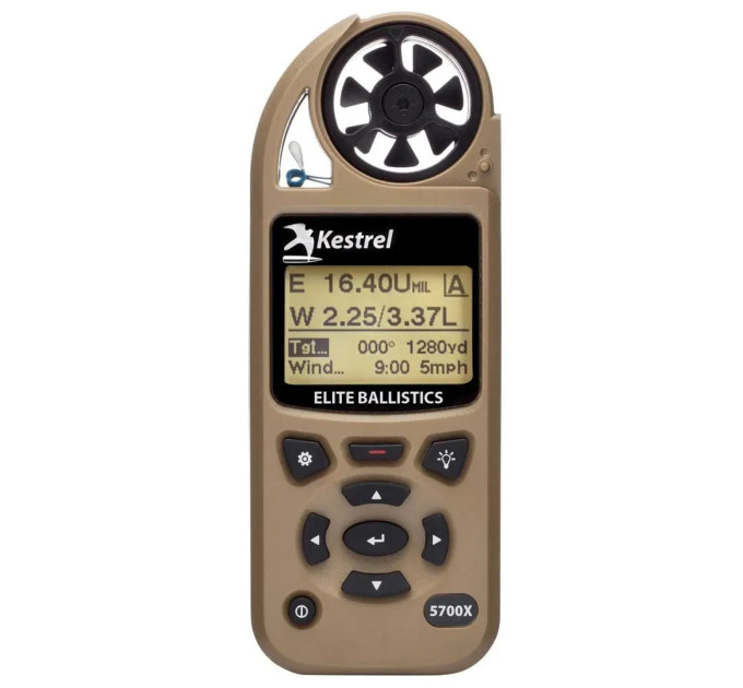 Метеостанція Kestrel 5700X Elite Applied Ballistics Bluetooth Tan з Bluetooth та балістичним калькулятором