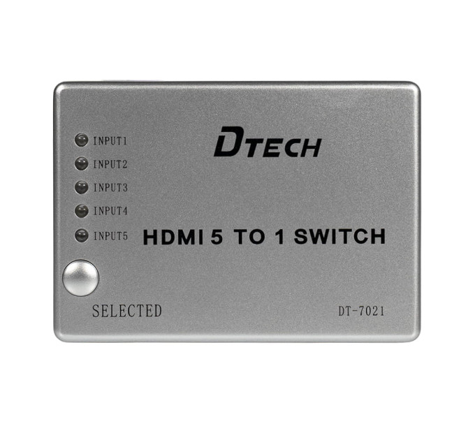 Комутатор 4K@30Hz HDMI 5x1 Dtech DT-7021 (MS)
