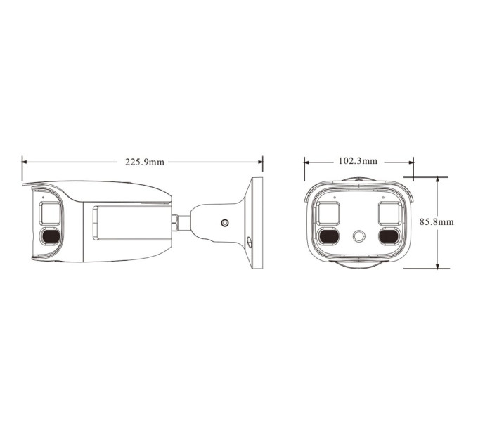IP-відеокамера панорамна 4Mp*2 TVT TD-9482E3B-DP f=2.8mm, ІЧ+LED підсвічування, 2 мікрофони