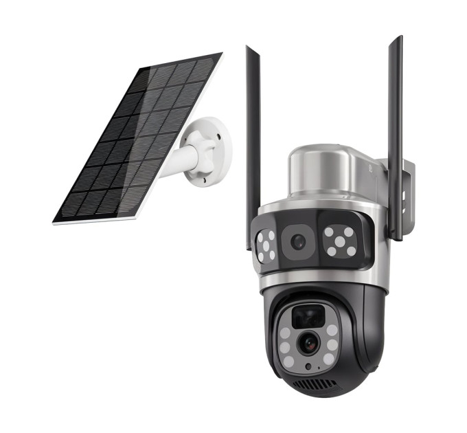IP PTZ-відеокамера автономна з WiFi та сонячною панеллю 3Mp+3Mp Light Vision VLC-9430WIA/2C3S (Solar) f=4mm, на акумуляторних батареях