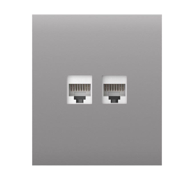 Фронтальная панель Ajax CenterCover (LAN) fog/дымная для интернет-розетки Outlet (LAN)