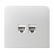 Фронтальная панель Ajax SideCover (LAN) vertical white/белая для интернет-розетки Outlet (LAN)