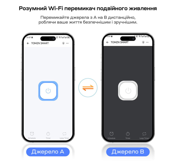 Автоматичний перемикач (АВР) під DIN-рейку з Wi-Fi TOMZN TOQ7e-100/3P 100A 3 полюси