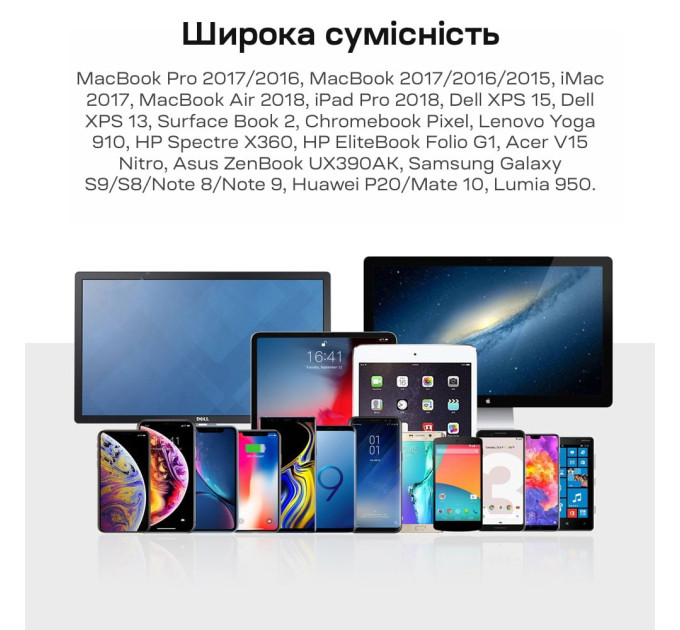 Кабель Choetech CH0021 Black USB-C to HDMI 4K@60Hz 1.8m