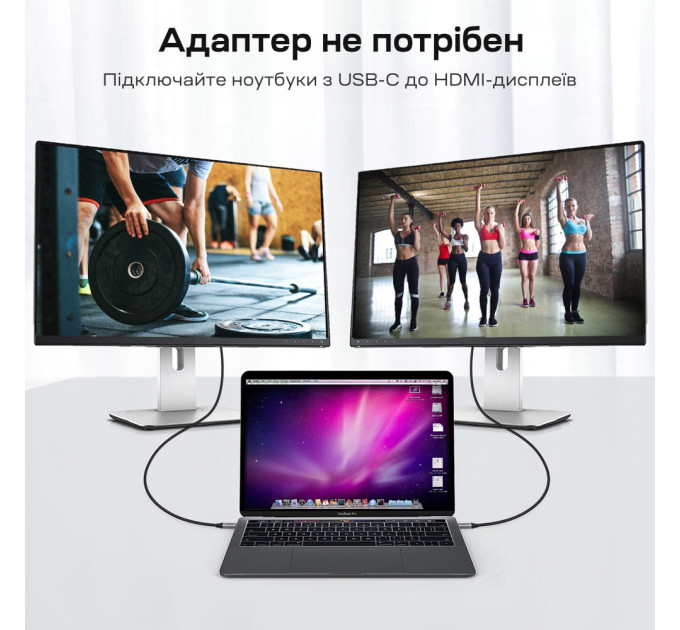 Кабель Choetech CH0021 Black USB-C to HDMI 4K@60Hz 1.8m
