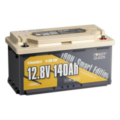 Аккумуляторная литий-железо-фосфатная с Bluetooth 12.8В 140А*ч LiFePO4 Power Queen H190 P12V140-150-RV190-BT-4-AC150