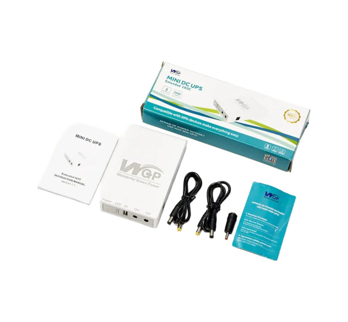 Джерело безперебійного живлення Mini UPS WGP UPS103C 20000mAh 5V/12V/12V, Li-ion 4*5Ah, для роутера та оптичного терміналу