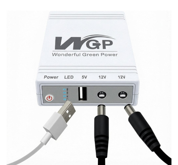 Джерело безперебійного живлення Mini UPS WGP UPS103C 20000mAh 5V/12V/12V, Li-ion 4*5Ah, для роутера та оптичного терміналу