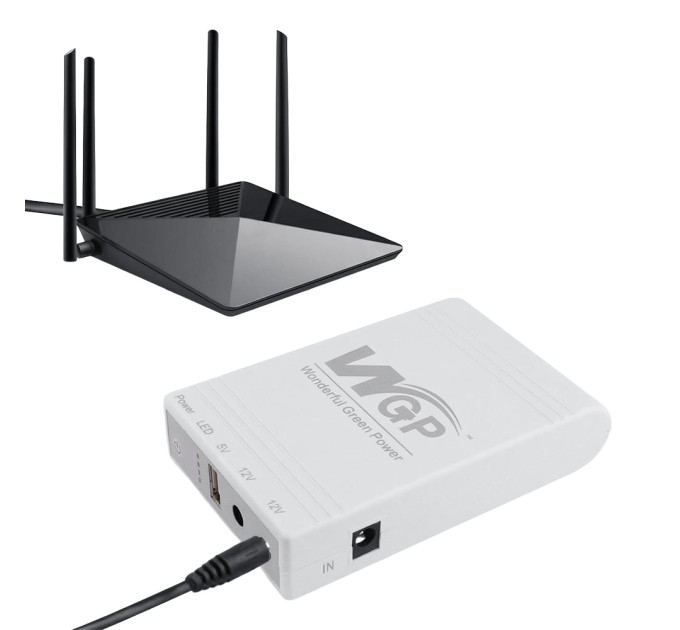 Джерело безперебійного живлення Mini UPS WGP UPS103C 20000mAh 5V/12V/12V, Li-ion 4*5Ah, для роутера та оптичного терміналу
