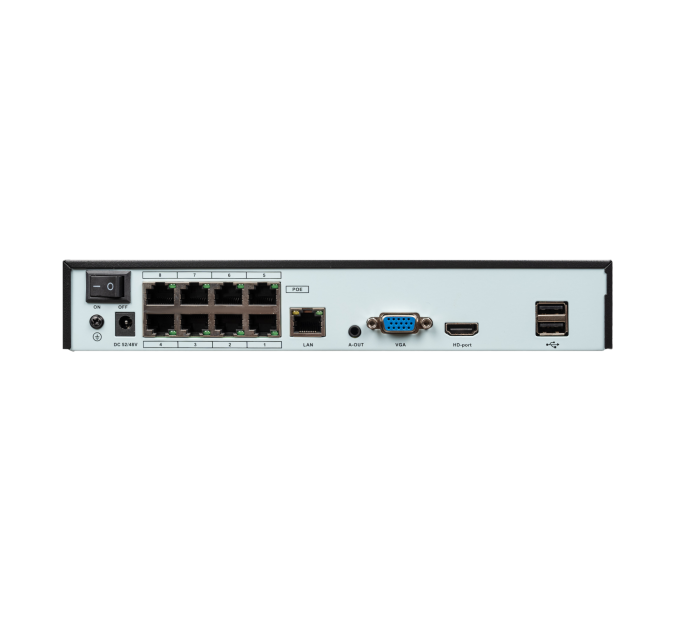 IP відеореєстратор 10-канальний 8MP NVR GreenVision GV-N-S024/08 (8POE) (Lite)
