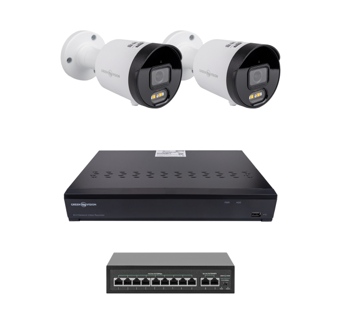 ¶Комплект відеоспостереження на 2 камери GV-IP-K-W102/2 4MP (Ultra AI)