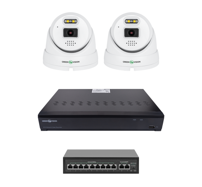 Комплект відеоспостереження на 2 камери GV-IP-K-W101/2 5MP (Ultra AI)