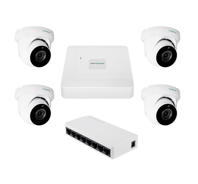 Комплект видеонаблюдения на 4 камеры GV-IP-K-W95/4 5MP