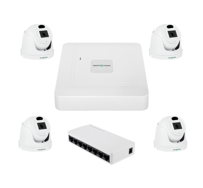 Комплект видеонаблюдения на 4 камеры GV-IP-K-W96/4 3MP