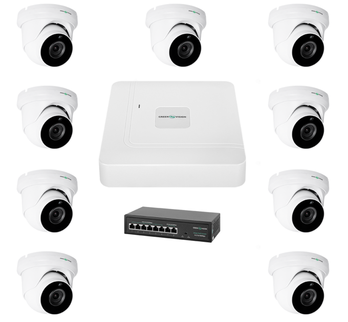 Комплект видеонаблюдения на 9 камер GV-IP-K-W77/09 5MP