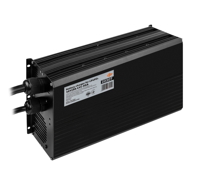 Зарядний пристрій для акумуляторів LiFePO4 48V (58.4V)-30A-1440W-LED