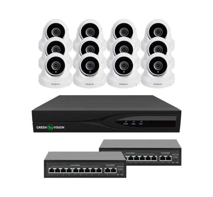 Комплект відеоспостереження на 12 камер GV-IP-K-W84/12 5MP Комплект відеоспостереження на 12 камер GV-IP-K-W84/12 5MP