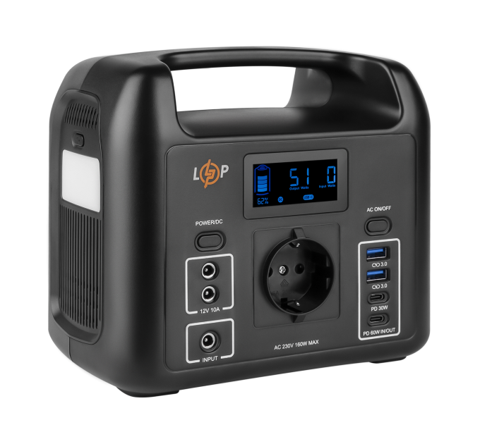 Багатофункціональна портативна зарядна станція LP CHARGER 160 (160W, 204Wh)